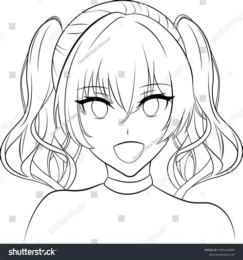 Anime Girl Face Outline