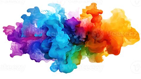 Colorful Ink Splash On Transparent Background Png