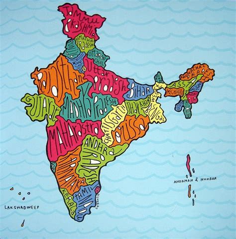 Illustrated Map Of India