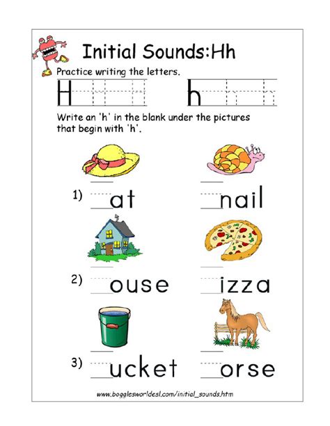 Letter H Alphabet Worksheets