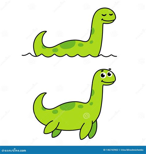 Cute Cartoon Loch Ness Monster Stock Vector Illustration Of Cartoon