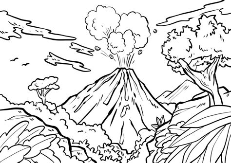 Livre De Coloriage De Volcans Pour Enfants à Imprimer Et à Mettre En Ligne