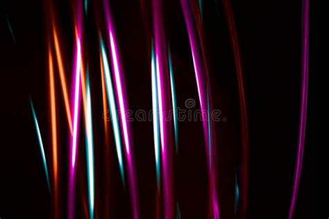 Multicoloured Bright Neon Abstract For Backgrounds Lights In Motion On