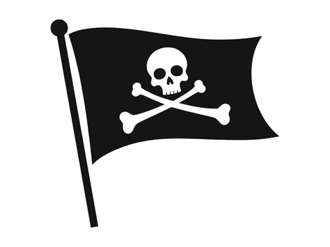 Pirate Flag SVG Skull And Crossbones Jolly Roger Flag Printable Clip