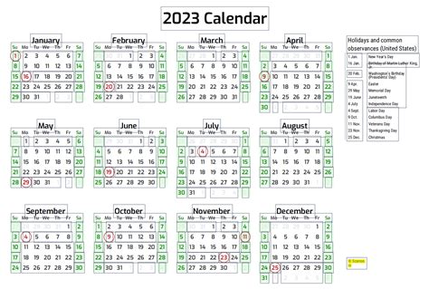 Printable Calendar 2023 One Page With Holidays Single Page 2023 2023