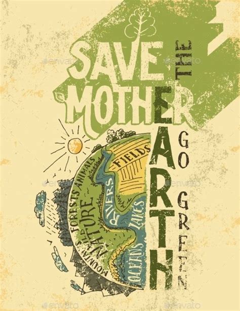 Save Mother Earth Concept Eco Poster Save Mother Earth Poster Save