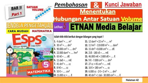 Latihan 5 Bab 2 Menentukan Hubungan Antar Satuan Volume Pembahasan Esps