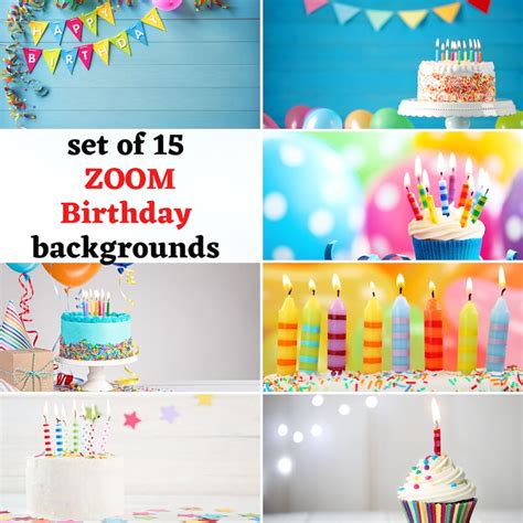 Birthday Zoom Background Virtual Party Backgrounds Images Etsy