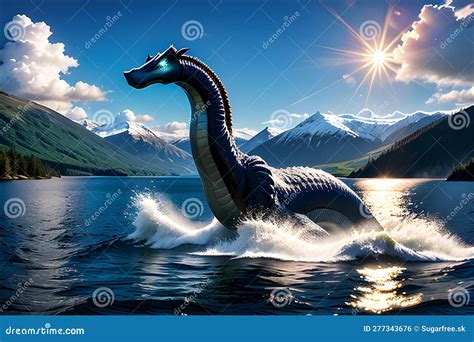 Loch Ness Monster Illustration Stock Photo 277343676