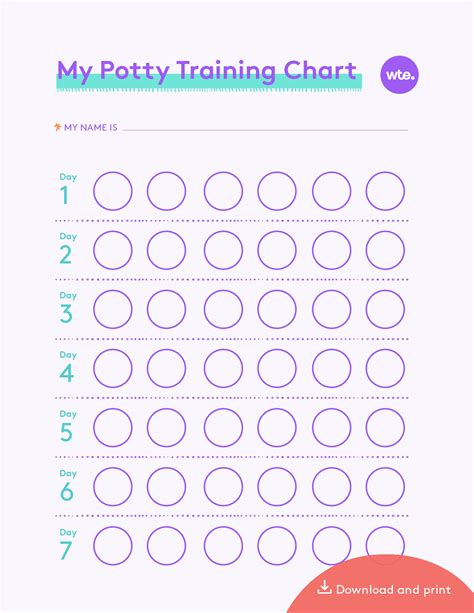 Free Printable Potty Training Chart Free Instant Download 41 Off