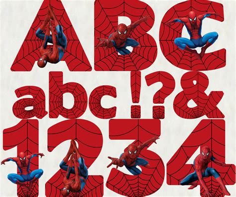 Printable party supplies, printable word bannerstags: Picture | Printable numbers, Spiderman font, Printable letters