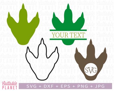 Dinosaur Footprint Svg Dxf Eps Dinosaur Paw Dinosaur Feet Etsy