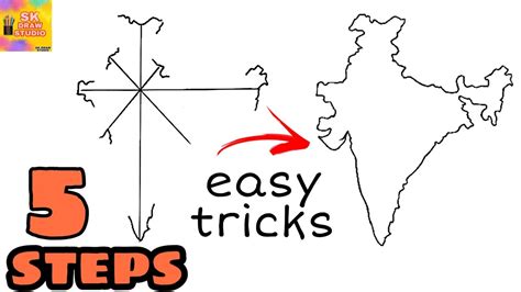 India Map Easy Ideas India Map Easy Trick Idea How To Draw India