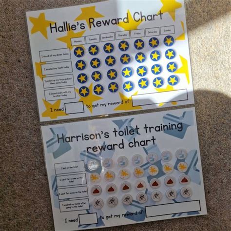 Reward Charts Potty Training Chart Personalised Reward Etsy Uk