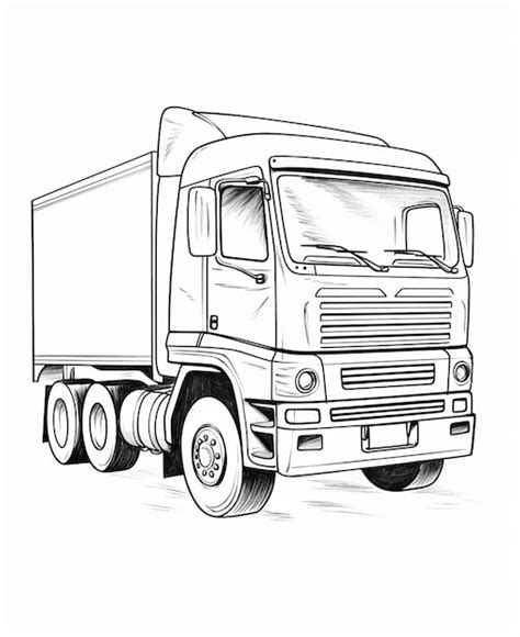 Premium Photo Camion Truck Coloring Page For Kids Transportation