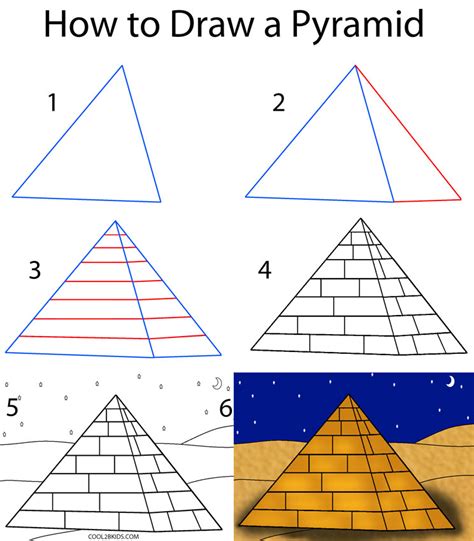 How To Draw A Pyramid Step By Step Pictures Cool2bkids