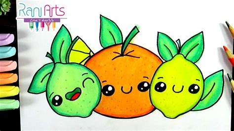 Cómo Dibujar Naranja Y Limones Kawaii How To Draw Kawaii Orange And