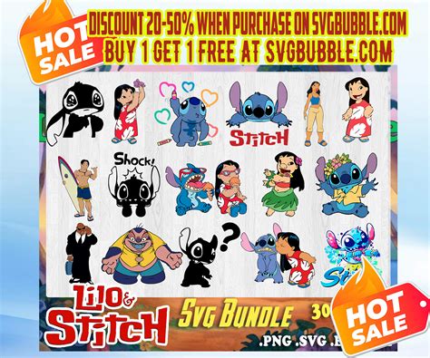 Lilo And Stitch Svg Bundle 300 Design Cut Dateien Für Cricut Etsy