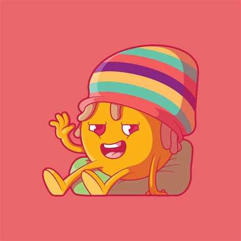 Rasta Emoji Character Chillin Vector Illustration Emoji Funny Social