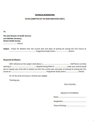 Nursing Resignation Letter Format For Personal Reasons Infoupdate Org