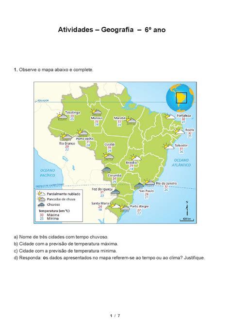 Atividades Geografia 6° Ano ExercÍcios Provas AvaliaÇÕes Imagens