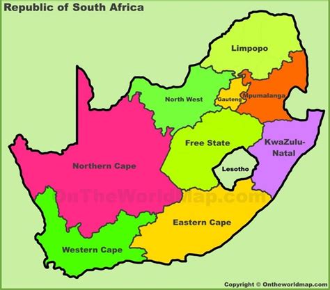 Administrative Divisions Map Of South Africa South Africa South