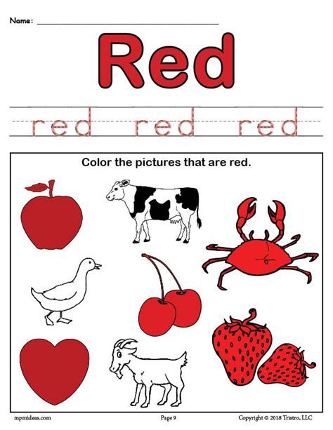 Kindergarten Worksheets About Colors