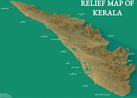 Relief Map Of Kerala Rkerala