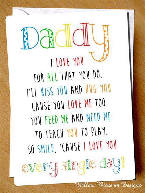 We love making handmade gifts for family and friends, check out our. Daddy I We Love You For All That You Do Father's Day Card Dad Birthday - YellowBlossomDesignsLtd