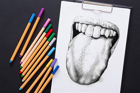 How To Draw A Tongue A Realistic Tongue Drawing Tutorial