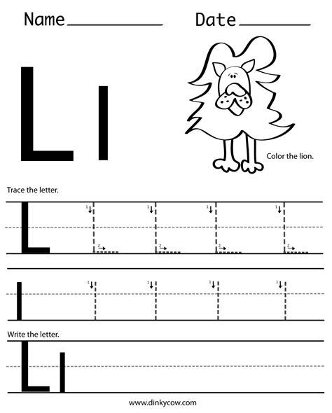 Color The Letter L Worksheet