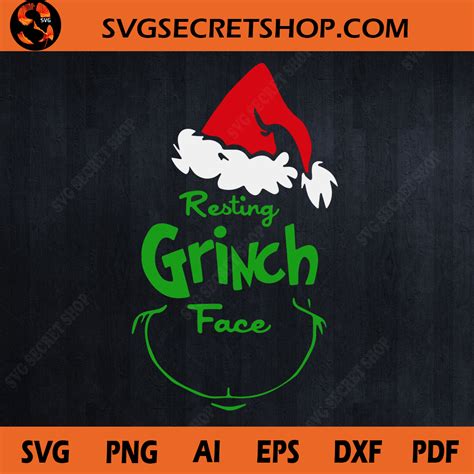 Resting Grinch Face SVG Funny Christmas Grinch The Grinch SVG SVG