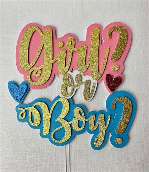 Gender Reveal Cake Topper Gender Reveal Cake Topper Etsy Gender Reveal Cake Topper Gender