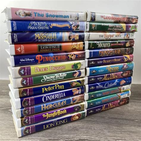 Lot Of 24 Walt Disney Vhs Tapes Movies Masterpiece Collection The