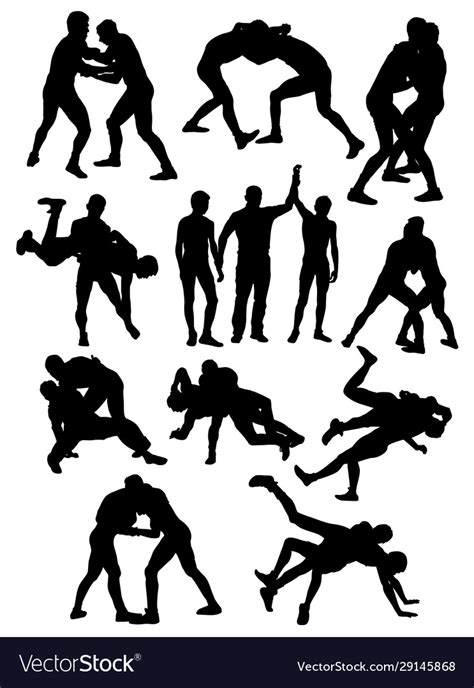 Wrestling Stance Silhouette