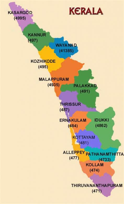 Political Map Of Kerala State Printable Map