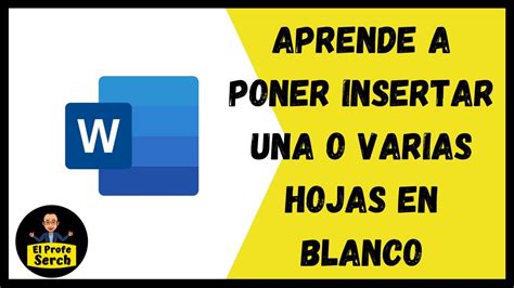 Insertar Hoja En Blanco Al Principio En Word Youtube