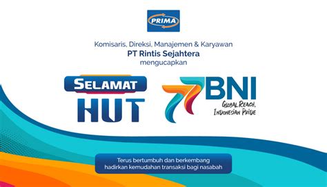 Selamat HUT Bank BNI Ke 77