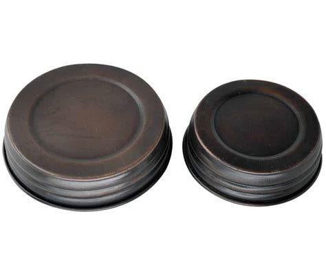 Oil Rubbed Bronze Vintage Reproduction Mason Jar Lids 4 Pack