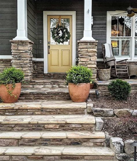 Natural Stone Front Steps Ideas Soul And Lane