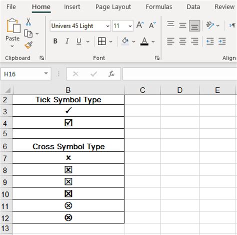 Inserting A Check Mark Tick Symbol In Excel Acuity Training