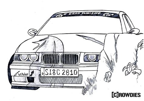 Bmw E36 Line Art