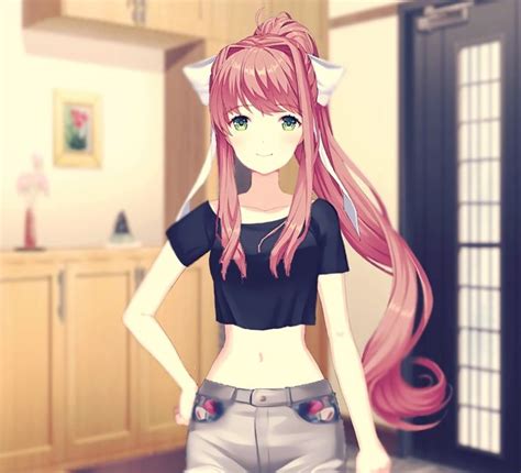 Monika Casual Clothes Милая аниме девушка Аниме девушка Милые рисунки