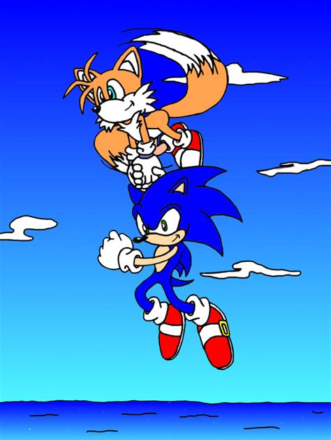 Tails Flying With Sonic By Ssonicsshadow Fanart Central