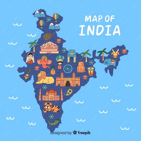 Illustrated Map Of India