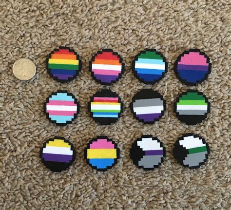 Lgbtq Perler Bead Pinkeychainsnap Hook Etsy