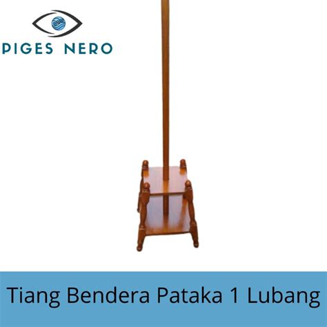 Jual Tiang Bendera Pataka Kayu Lubang 1 Coklat Muda Shopee Indonesia