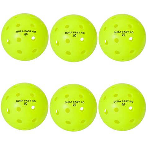 Dura Fast 40 Outdoor Neon Green Pickleballs 6 Pack Pickleball Galaxy