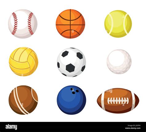 Collection Illustration Sports Balls Vector Cartoon Ball Set For Stock