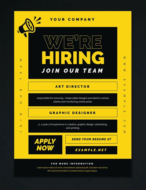 We Are Hiring Flyer Template Ai Psd Hiring Poster Corporate